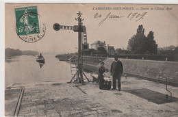 CARRIERES-sous-POISSY  (78) Entrée De L'Ecluse Aval .Ed.  N.D ;Timbrée 1909 - Carrieres Sous Poissy