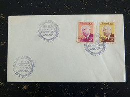 LETTRE TURQUIE TURKEY TURKIYE FDC 1er JOUR AVEC YT 1321 ET PA 37 THEODOR HEUSS - Briefe U. Dokumente