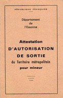 VP18.207 - PALAISEAU 1969 - Commissariat De Police - Attestation D'Autorisation De Sortie Du Territoire Métropolitain .. - Police