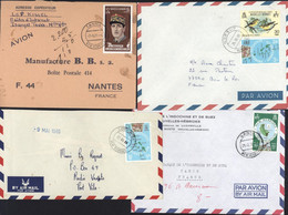 Nouvelles Hébrides 4 Enveloppes YT 294 CAD Tanna 7 5 41 + YT 502 Santo 21 2 78 + YT 496 Lolowai 3 5 80 + YT 496 Norsup - Lettres & Documents