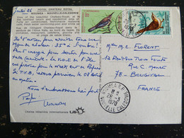 LETTRE NOUVELLE CALEDONIE AVEC YT 345 364 OISEAU BIRD VOGEL - HOTEL CHATEAU ROYAL NOUMEA - Cartas & Documentos