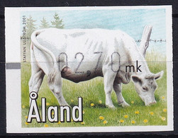 MiNr. 12 Finnland Alandinseln, Automatenmarken2001, 3. Sept. Haustiere (II): Kuh Postfrisch/**/MNH - Aland