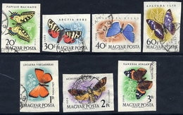 HUNGARY 1959 Butterflies Imperforate  Used..  Michel 1633-39B - Oblitérés