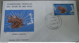 FDC Afars Et Issas  Yvert N°435 FDC Djibouti 1976 - Poisson Pterois Radiata - Cartas & Documentos