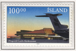SP825 1987 ICELAND AVIATION LEIF ERIKSSON AIRPORT MICHEL #664 1ST MNH - Ongebruikt