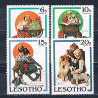 Lesotho 344-47 MNH Norman Rockwell Christmas 1981 CV 1.10 (L0704)+ - Lesotho (1966-...)