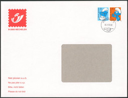 Schtroumpfs (2008) - 2 Timbres Sur Enveloppe De La Poste (Mechelen) + Obl Mechelen 1 - Briefe U. Dokumente