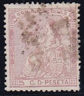 1873-ED. 132 I REPÚBLICA - ALEGORÍA DE ESPAÑA - 5 CENT. ROSA-USADO ROMBO DE PUNTOS- - Usados