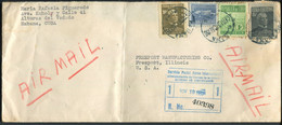 SOUDAN - N° 330A + 353 + 370 + PA 64 / LR AVION DE LA HAVANE LE 19/11/1952 POUR USA - TB - Cartas & Documentos