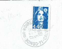 1994 - Marianne De Briat N° 2822 Variété Tache Bleu Sur Nez, Lèvre Et Menton - Storia Postale