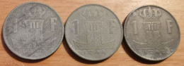 Belgique - 1 Franc - Léopold III - Type Rau - Lot De 3 Pièces -  Années 1943, 1944, 1946. - 1 Franc