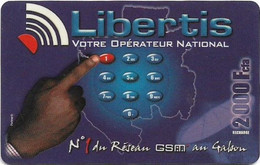 Gabon - Libertis - Votre Opérateur National - Exp.31.12.2002, GSM Refill 2.000FCFA, Used - Gabon