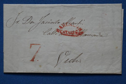 AA12 ESPAGNE BELLE   LETTRE  1840  CATALUNA  BARCELONA  POUR VICHS + TAXE 7 RARE  + AFFR. PLAISANT - ...-1850 Prefilatelia