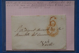 AA12 ESPAGNE BELLE   LETTRE  1840  CATALUNA  BARCELONA  POUR VICHS + TAXE 6 + AFFR. PLAISANT - ...-1850 Prefilatelia