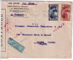 LIBAN - 1944 - ENVELOPPE Par AVION Avec CENSURE FRANCE LIBRE De BEYROUTH => ROANNE (LOIRE) - Líbano