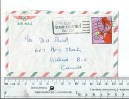 Ireland Cork To Victoria BC Canada Oct 9 1973 Cork Stamp Exhibition Slogan Cancel..............(Box 8) - Brieven En Documenten