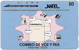 Uruguay - Entel (Tamura) - Correo De Voz Y Fax - 01.1995, 50U, 420.000ex, Used - Uruguay