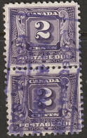 Canada 1930 Sc J7 Mi P7 Yt T7 Postage Due Pair Used Regina SK Cancel - Strafport