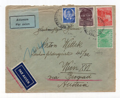 1937 YUGOSLAVIA,SERBIA,VELIKA GRADISKA TO AUSTRIA,AIRMAIL,REGISTERED COVER - Poste Aérienne