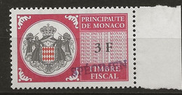 TIMBRES FISCAUX DE MONACO SERIE UNIFIEE N° 99 3Frouge Rare Surchargé Specimen Neuf Gomme Mnh (**) - Steuermarken