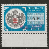 TIMBRES FISCAUX DE MONACO SERIE UNIFIEE N° 101 6F Bleu Rare Surchargé Specimen Neuf Gomme Mnh (**) - Revenue