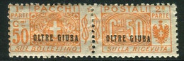 OLTRE GIUBA 1925 PACCHI POSTALI NODO DI SAVOIA 50 C. * GOMMA ORIGINALE - Oltre Giuba