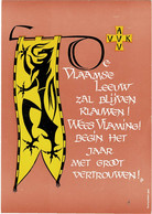 AVV VVK De Vlaamse Leeuw Zal Blijven Klauwen Propaganda Jos Waiman Nauman Illustrateur Illustrator CPA Vlaamse Beweging - Political Parties & Elections