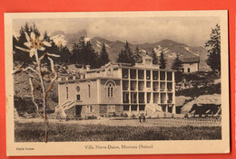 FQ-21 Crans-Montana- Villa Notre Dame Avec Collage Edelweiss Circulé Souos Enveloppe. Dubost Sans Numéro - Crans-Montana