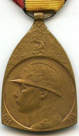 Médaille Commémorative  De La Guerre 14-18 - "Médaille D'Albert 1er"- En Bronze - Signé EJ De Bremaecker - Poids: 88 G - Belgium