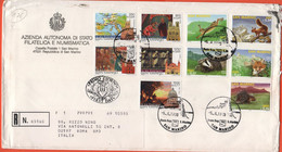 SAN MARINO - 1999 - Fauna Di San Marino + Giubileo Del 2000 - FDC - Azienda Autonoma Di Stato - RACCOMANDATA - FDC