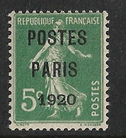 France Préoblitéré N°24* Variété Impression Au Verso. Cote Du Normal 430€ - 1893-1947