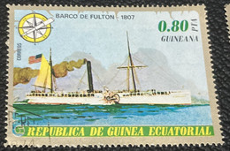 Equitorial Guinea 1976 Ships Robert Fulton's "North River" Steamboat - 1807 0.80p - Used - Equatorial Guinea