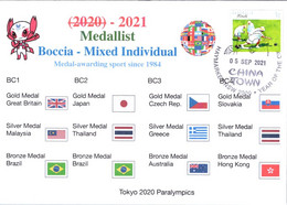 (2 A 9) 2020 Tokyo Paralympic - Medal Cover Postmarked Haymarket - Boccia Mixed Individual - Eté 2020 : Tokyo
