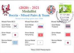 (2 A 9) 2020 Tokyo Paralympic - Medal Cover Postmarked Haymarket - Boccia Mixed Pair & Team - Eté 2020 : Tokyo