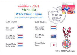 (2 A 9) 2020 Tokyo Paralympic - Medal Cover Postmarked Haymarket - Wheelchair Tennis Quad Men's & Women's - Summer 2020: Tokyo