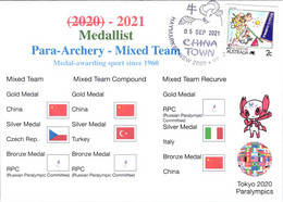 (2 A 9) 2020 Tokyo Paralympic - Medal Cover Postmarked Haymarket - Para Archery Mixed Team - Sommer 2020: Tokio
