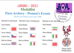 (2 A 9) 2020 Tokyo Paralympic - Medal Cover Postmarked Haymarket - Para Archery Women's Events - Verano 2020 : Tokio