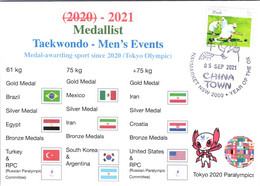 (2 A 9) 2020 Tokyo Paralympic - Medal Cover Postmarked Haymarket - Taekwondo Men's Events - Eté 2020 : Tokyo