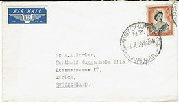 NZ - SWITZERLAND 1959 QEII COMMERCIAL COVER SINGLE 1/9 RATE - Cartas & Documentos