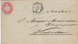 Tübli Dybli Glattfelden 1870 (Fingerhutstempel 20 Mm) > Winterthur Via Zürich - Stamped Stationery