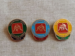 Badge. USSR. Wrestling -  World Championship 1983. - Lotta