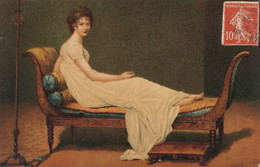 Art Card Madame Récamier Très Belle Femme Sur Divan  Dos Non Divisé Peinture David - Ecrivains