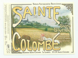 Etiquette De Bière France Brasserie Sainte Colombe - Birra