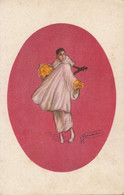 Pierrot Zandrino Art Card   Mandoline Oval Art Deco - Zandrino