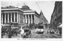 PARIS-LA BOURSE ET LA RUE REAUMUR - Paris (02)