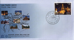 SWAYAMBHUNATH Buddhist TEMPLE FDC 2013 NEPAL - Buddhism