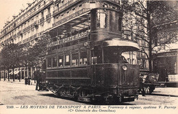 PARIS-TRAMWAY A VAPEUR SYSTEME V. PURREY, Cie GENERALE DES OMNIBUS - Openbaar Vervoer