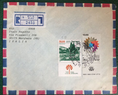 1990 - Israel - Traveled Envelope From Israel To Italy Marghera Venice -  Israel Landscapes , Centenary Of Ort - 150 - Brieven En Documenten