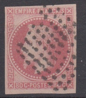 #169# COLONIES GENERALES N° 10 Oblitéré Losange De 81 Points De Pondichéry (Inde) - Napoleone III