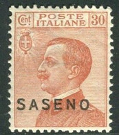 SASENO 1923 SOP.TI 30 C. ** MNH CENTRATA - Saseno